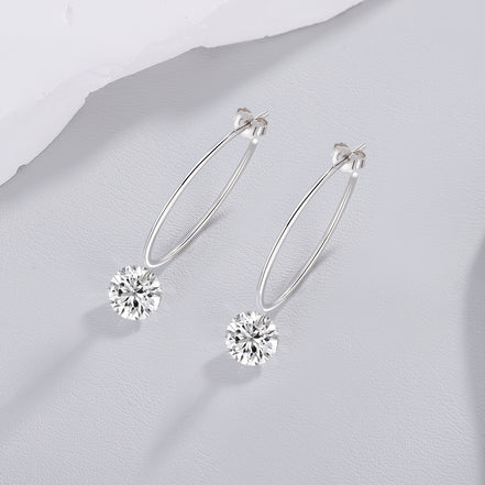 Halo Moissanite Stud Earrings | Platinum-Plated S925 Silver