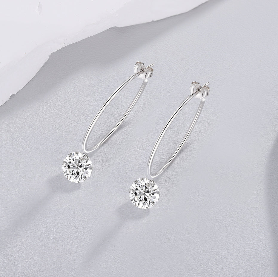 Halo Moissanite Stud Earrings | Platinum-Plated S925 Silver