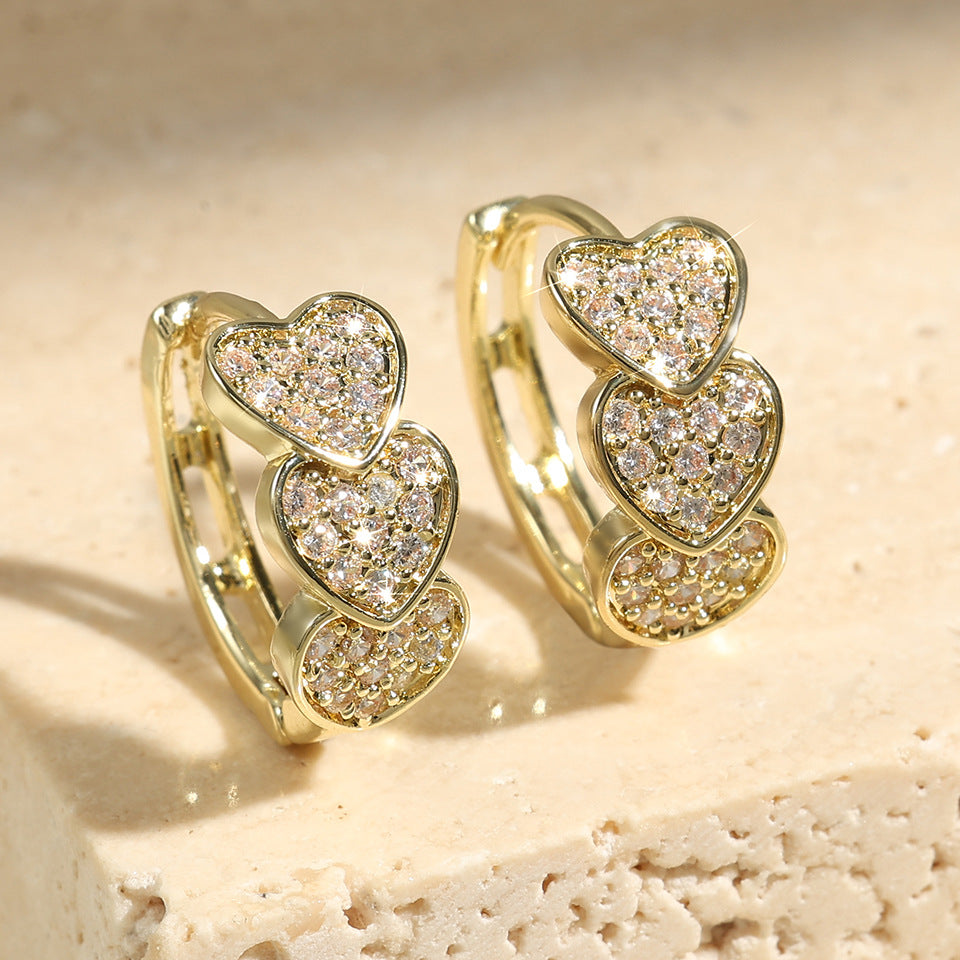Double Row Full Diamond Earrings