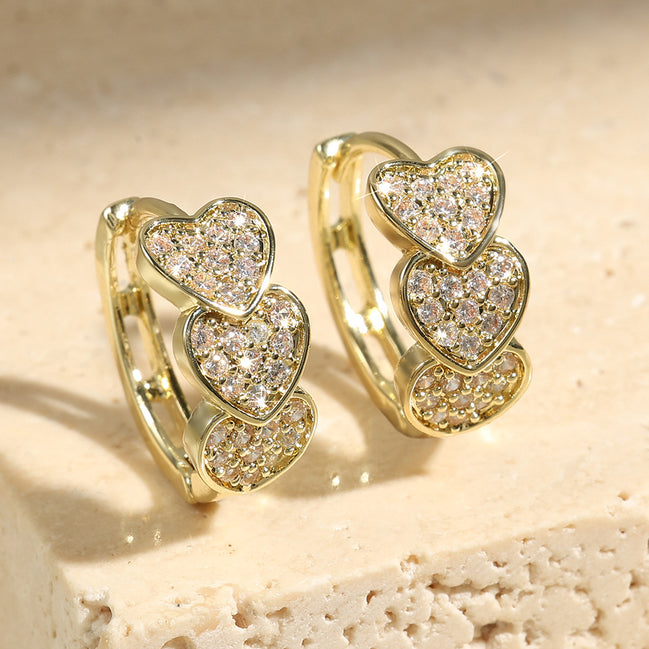 Double Row Full Diamond Earrings