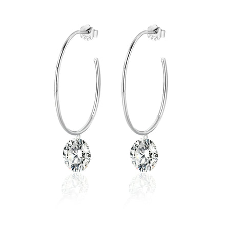 Halo Moissanite Stud Earrings | Platinum-Plated S925 Silver