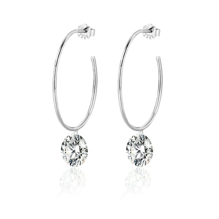 Halo Moissanite Stud Earrings | Platinum-Plated S925 Silver