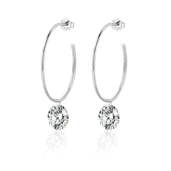 Halo Moissanite Stud Earrings | Platinum-Plated S925 Silver