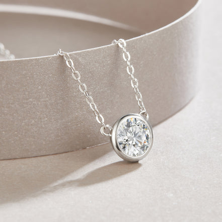 Natural Reverie Moissanite Necklace | Platinum S925 Silver