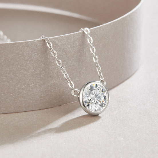 Natural Reverie Moissanite Necklace | Platinum S925 Silver