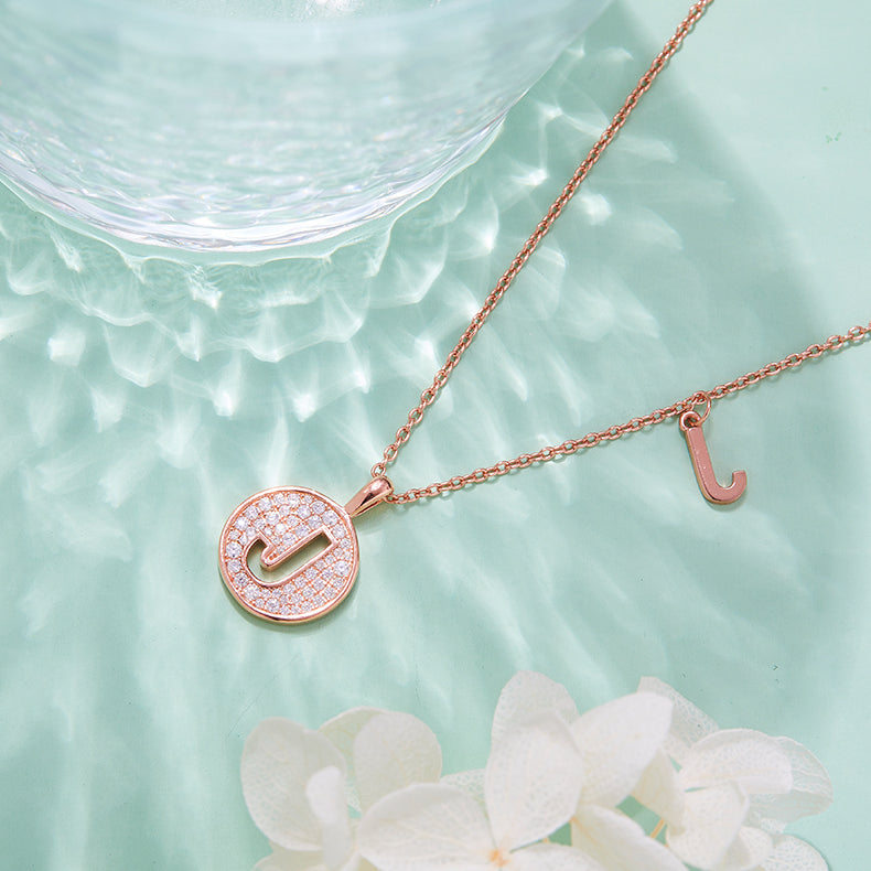J Initial Moissanite Necklace