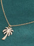 Diamond Coconut Tree Pendant Necklace