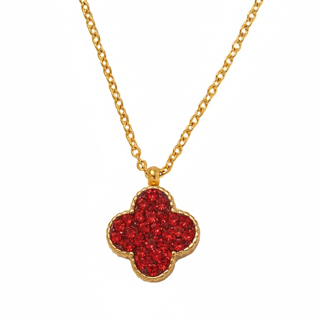 Crystal Clover Pendant Necklace