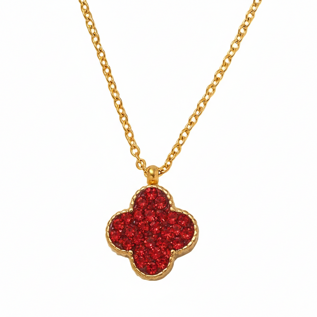 Crystal Clover Pendant Necklace
