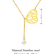 Heart Lariat Necklace with Pearl Charm