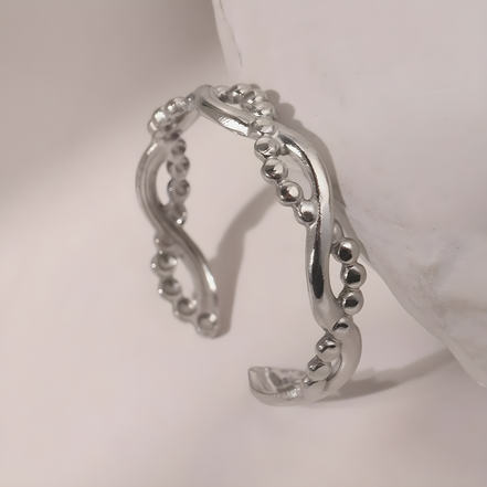 Adjustable Wave Beaded Ring