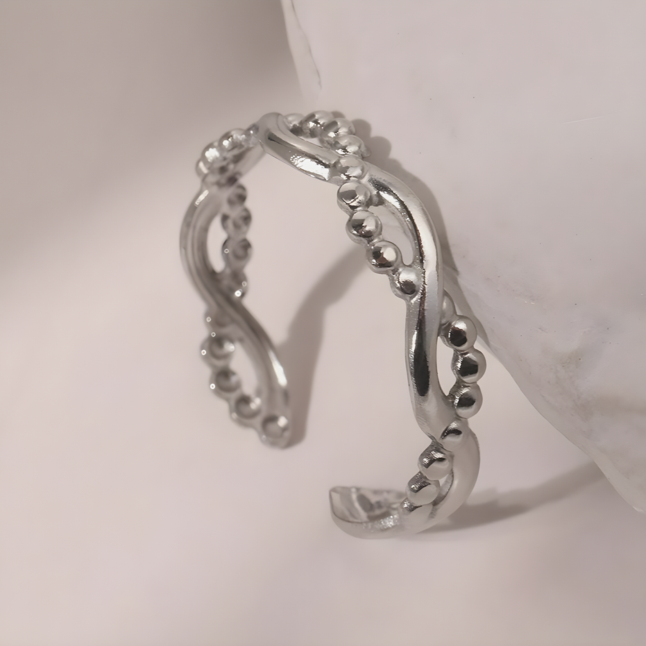 Adjustable Wave Beaded Ring