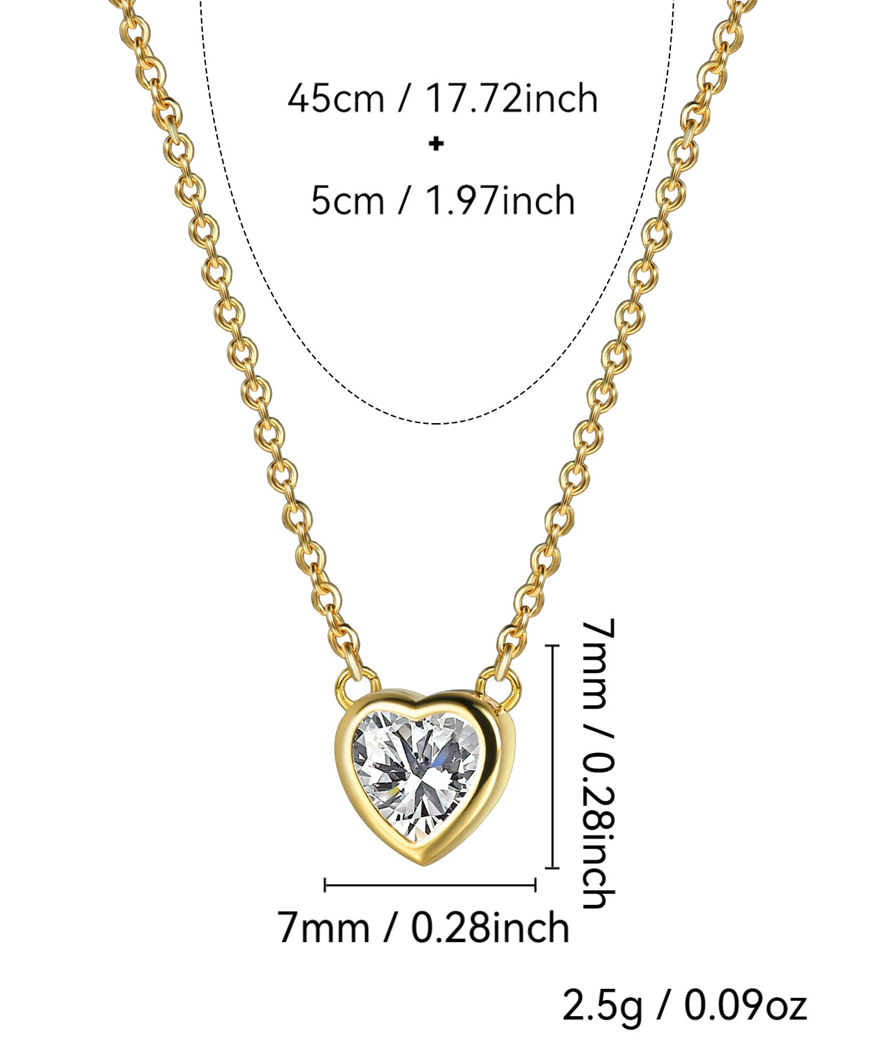 Gold Heart Pendant Necklace