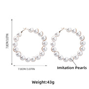 Pearl Big Hoop Earrings for Women