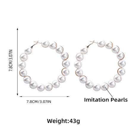 Pearl Big Hoop Earrings for Women