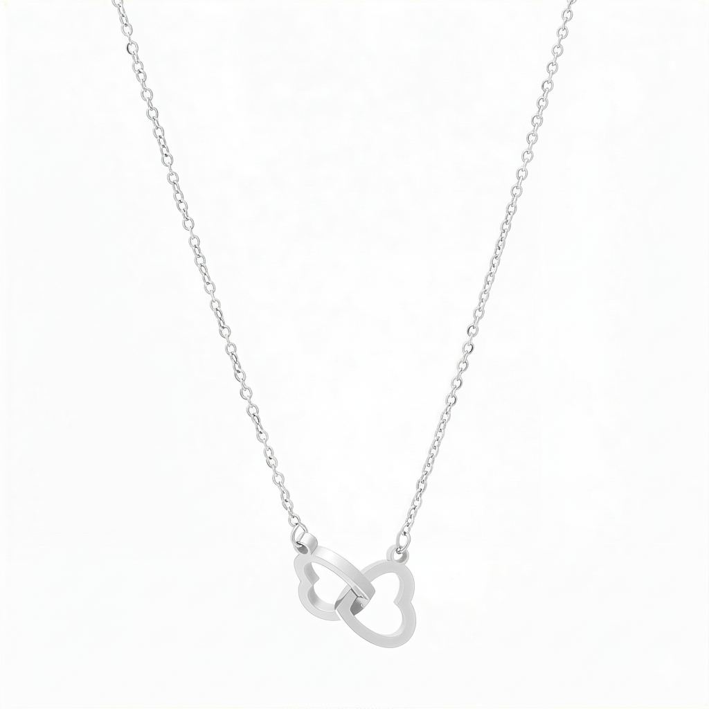 Double Heart Pendant Necklace