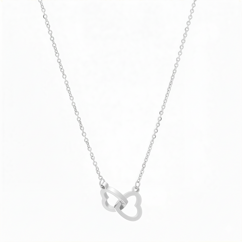 Double Heart Pendant Necklace