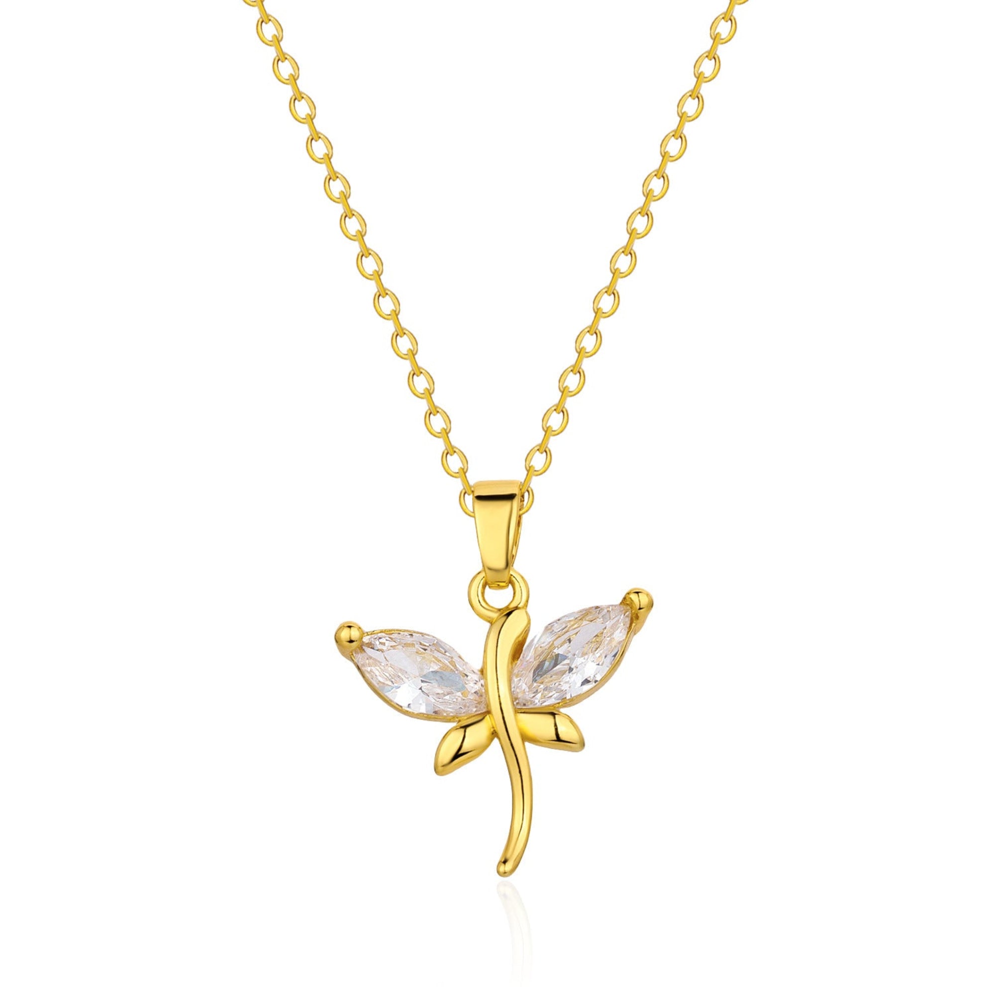 Zircon Dragonfly Necklace for Women