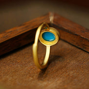 Gold-Plated Turquoise Ring for Women