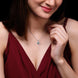 Pink or Silver crystal diamond pendant necklace chain