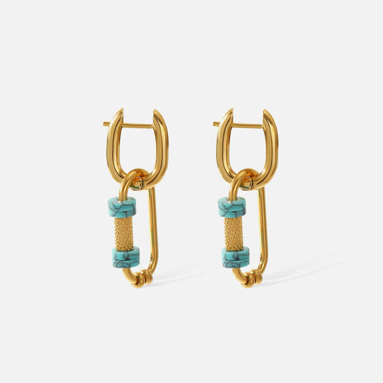 Gold Carabiner Drop Earrings for Women