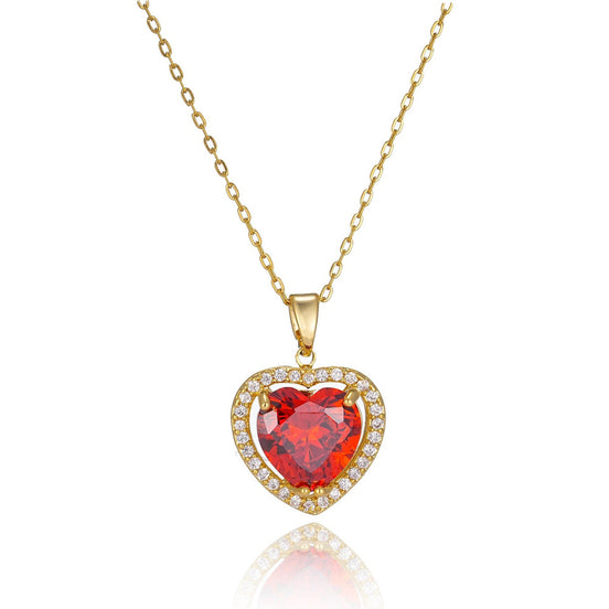 Red Heart Necklace for Women