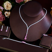 French Minimalist Zircon 4-Piece Jewelry Set