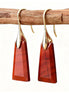 Red Geometric Stone Earrings