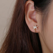 Golden Coconut Tree Earrings
