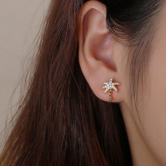 Golden Coconut Tree Earrings