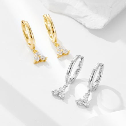 S925 Sterling Silver & Gold Hoop Earrings