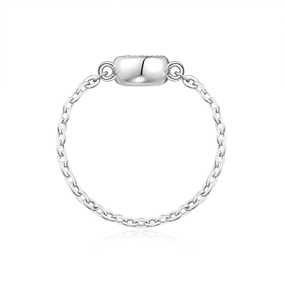 Geometric Morganite Ring | Platinum-Plated S925 Silver