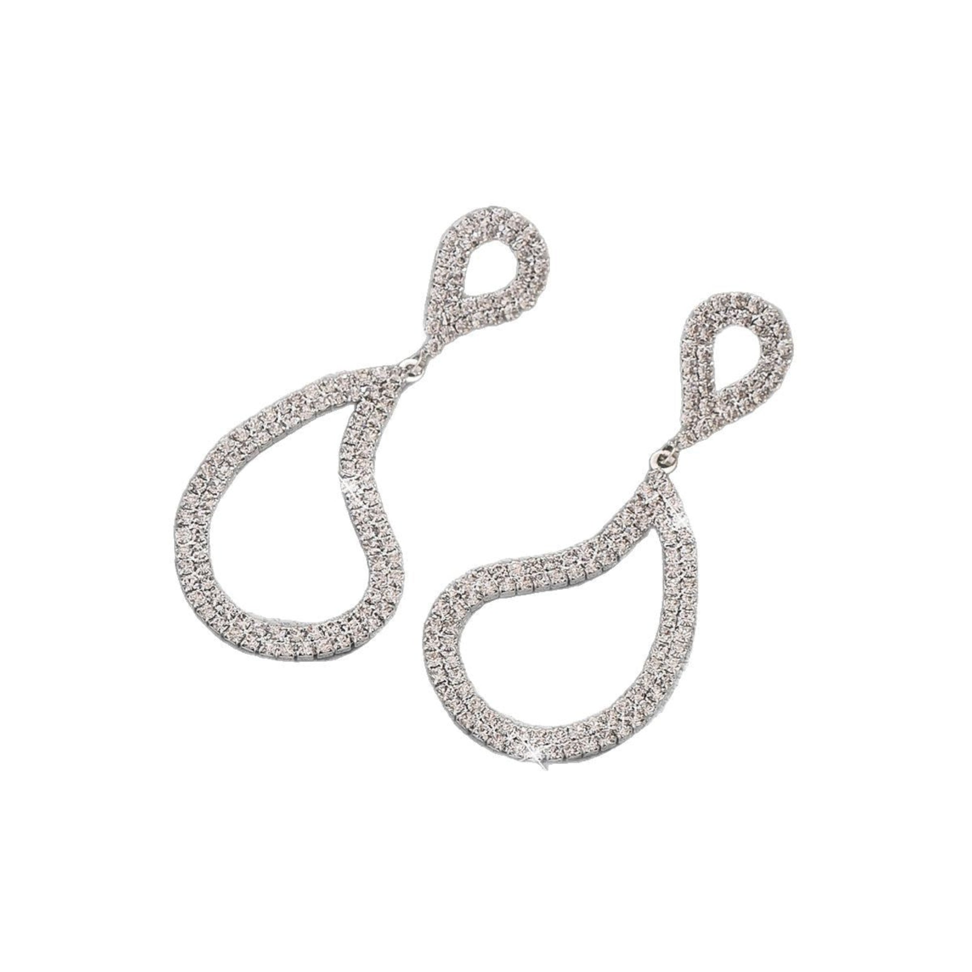 Geometric Fashion Full Diamond Earrings