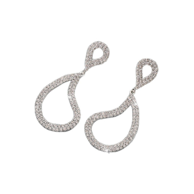 Geometric Fashion Full Diamond Earrings