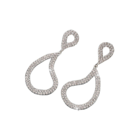 Geometric Fashion Full Diamond Earrings