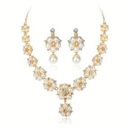 Vintage Pearl & Rhinestone 3 Piece Jewelry Set