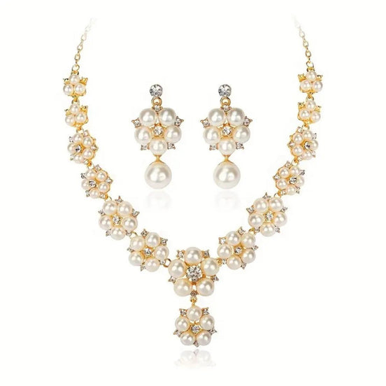 Vintage Pearl & Rhinestone 3 Piece Jewelry Set
