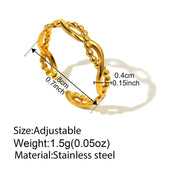 Adjustable Wave Beaded Ring