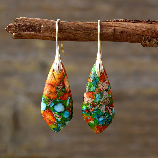Geometric Stone Pendant Earrings for Women