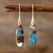 Gold Plated Emperor Stone Drop Earrings