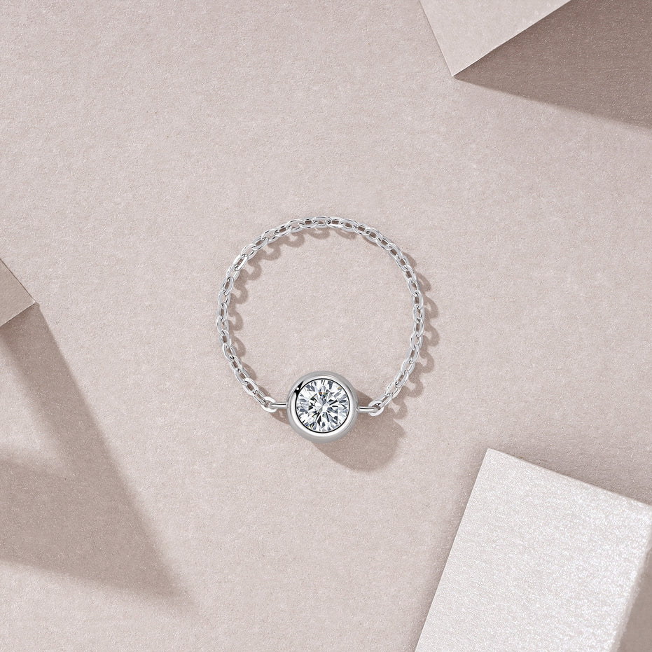 Geometric Morganite Ring | Platinum-Plated S925 Silver
