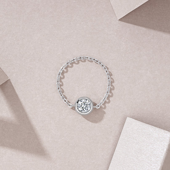 Geometric Morganite Ring | Platinum-Plated S925 Silver