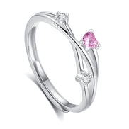 Heart Shaped Diamond Band Ring