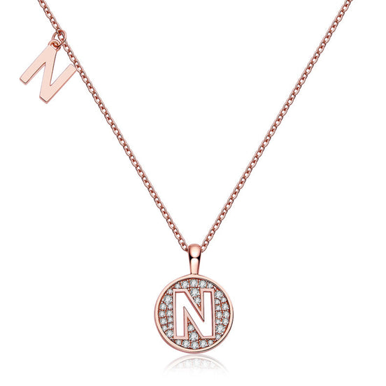 N Initial Moissanite Necklace