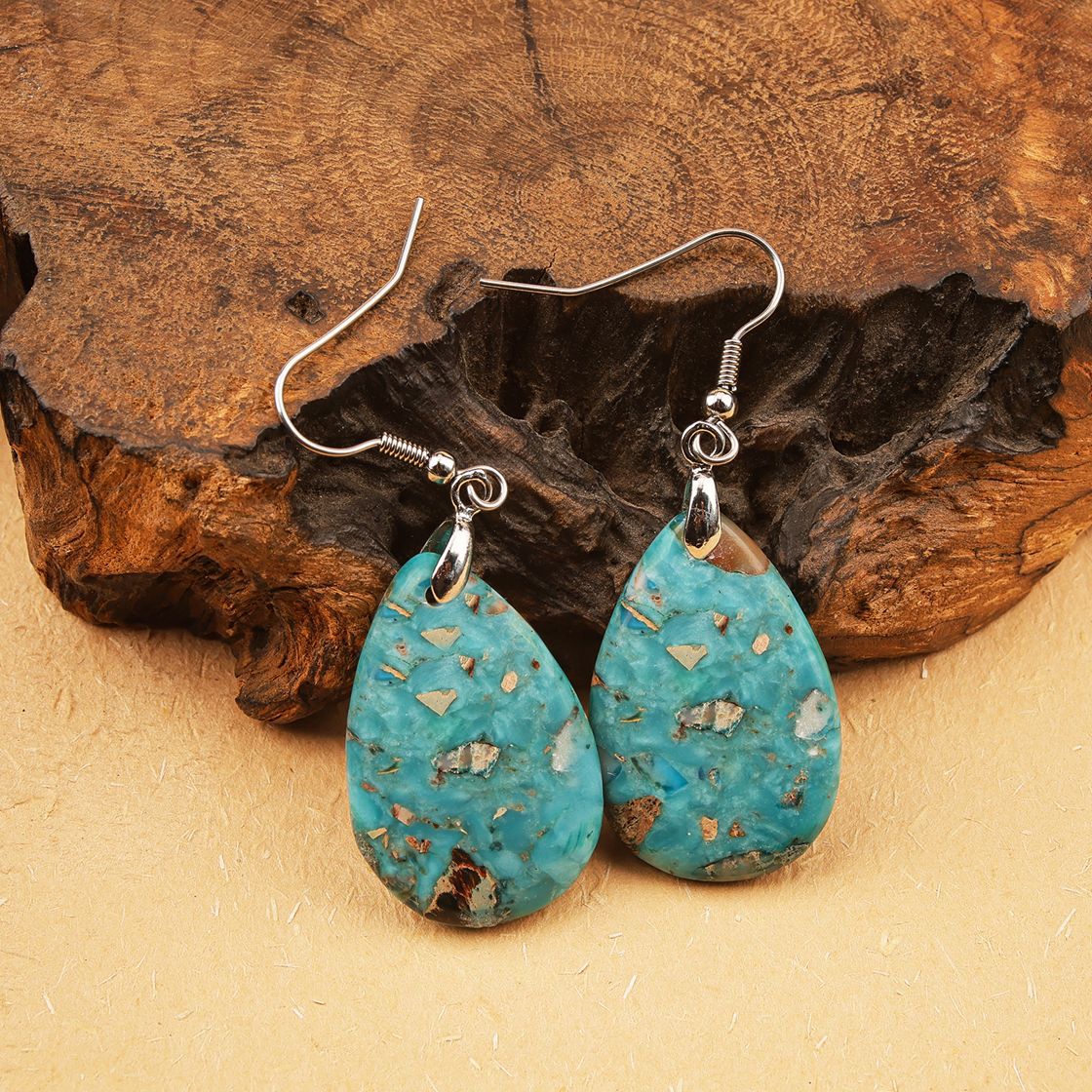 Natural Stone Teardrop Earrings for Women
