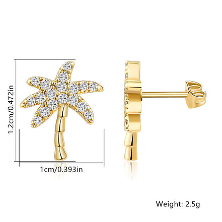 Golden Coconut Tree Earrings