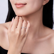 Morganite Solitaire Ring | Platinum-Plated S925 Silver | Jubris