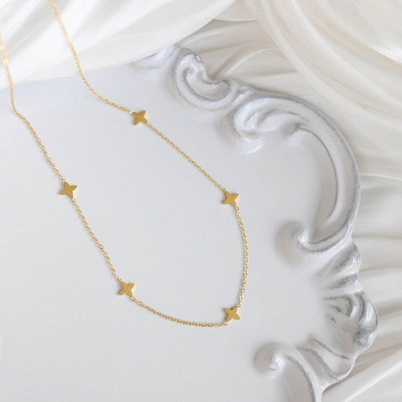 Gold Cross Charm Necklace