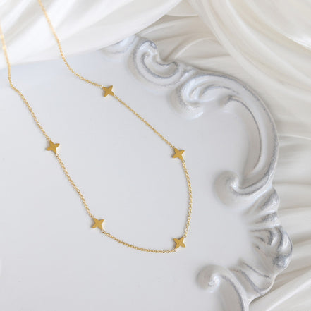 Gold Cross Charm Necklace