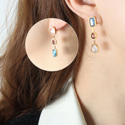 Crystal & Stone Drop Earrings for Women